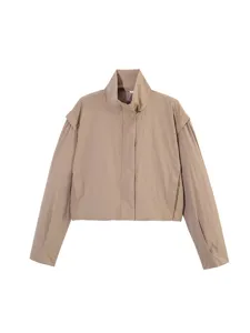 Mujer Casual Cuello Alto Chaqueta Corta Primavera Exterior Suelto Estilo Casual Abrigo