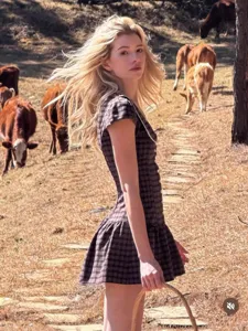 Robe mini à carreaux vintage femme manches bouffantes taille cintrée mode été chic