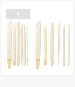 6pcs Bamboo Pottery Sculpting Tools Set Carving Scraper Craft Trimming Knife Modeling