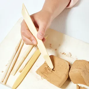 Bamboo Pottery Sculpting Tools Ceramic Carving Craft Clay Modeling Wooden Carving Tools For Art DIY