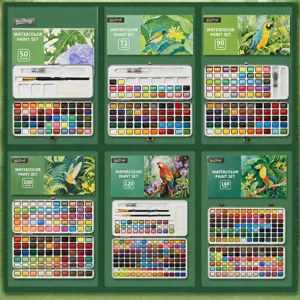Draagbare Vaste Aquarelverf Set Ijzeren Doos Artiest Aquarel Pigmenten Set voor Schilderen Tekenen Kunstbenodigdheden
