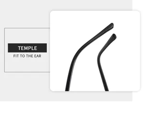 Detalle de las patillas de gafas de sol, diseño ergonómico cómodo para el uso diario.