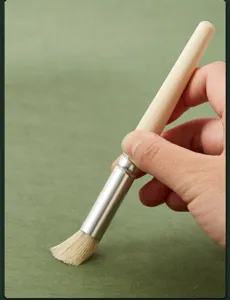 Runder Borstenmalpinsel mit Holzstiel und Metallzwinge für Kunst Aquarellmalerei Malen