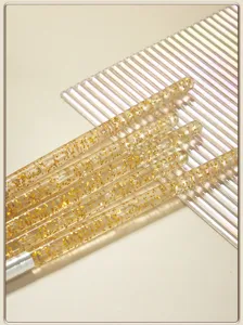 Silicone brush detail view, 5-piece set for painting texture, art shaping tools clear handles.