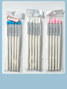 Set di 5 pennelli in silicone per nail art, penna per scultura e polvere acrilica.