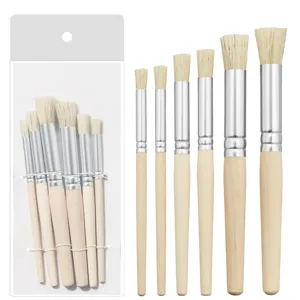 Professioneller Borsten Pinsel Holzgriff Runder Kopf Künstler Pinsel Für Acryl Aquarell Ölmalerei