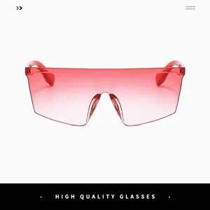 One-piece shield sports sunglasses with red gradient lenses for outdoor cycling and wind.
