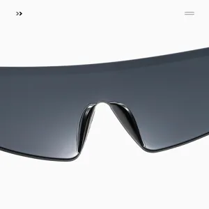 One-piece sports cycling sunglasses for outdoor windproof UV protection large frame.
