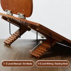 Wooden Desktop Reading Stand Adjustable Writing Board Cute Bear Book Stand Riser Holder for Students Office