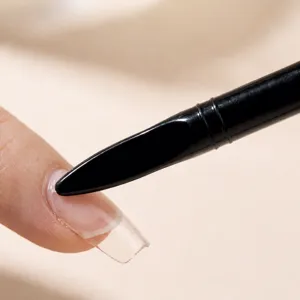 Black cuticle pusher nail tool for manicure prep and dead skin removal, professional.