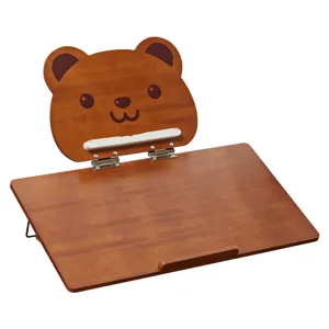 Wooden Bear Desktop Reading Stand Adjustable Book Holder for Kids Students Home Study Desk