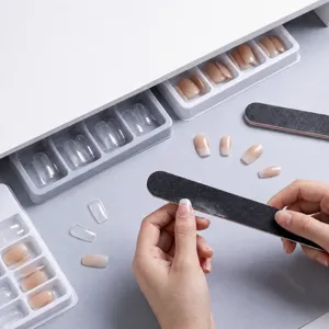 Professional double-sided nail file sponge sanding strip for home manicure and nail art studio use.