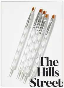 5pcs dual ended nail art dotting pens acrylic handle crystal nail dot paint brushes tool