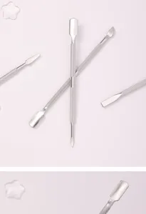 Edelstahl doppelseitiger Nagelhautschieber Manikure Werkzeug fur Nagelpflege Reiniger