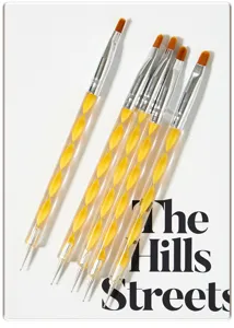 5-piece acrylic dual-head nail dotting pen set with clear spiral handles and fine brush tips.