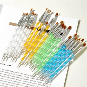 Acrylic Nail Dotting Pen Double Ended Nail Art Brush Rhinestone Picking Tool Crystal Handle Manicure Accessory