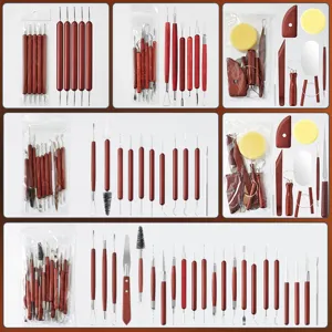 Juego de Herramientas de Modelado de Arcilla de Alfarería con Mango de Madera Kit de Manualidades de Escultura de Cerámica Para Modelado de Arte DIY