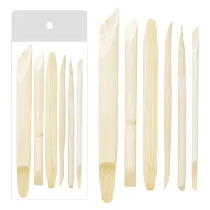 Bamboo pottery sculpting tools 6-piece set for carving clay modeling crafts main image
