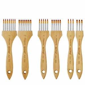 Multifunktionales Multi-Zahn Pinsel Set Kombi Flache Runde Spitze Künstler Pinsel Für Aquarell Acryl Malerei Kunstbedarf