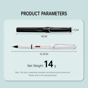 Ensemble de stylo gel d'affaires minimaliste avec mesures précises et design léger.