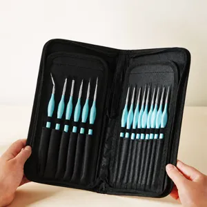 15 Pcs Fine Detail Paint Brush Set with Waterproof Zipper Case for Artist Painting