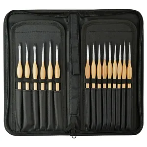 15-Piece Detail Paintbrush Set with Black Storage Case Nylon Hair Art Brushes for Painting