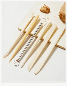 Set 6 pezzi di attrezzi per scultura in argilla legno metallo utensili per modellare