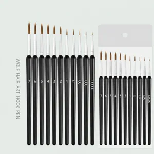 Professionelles Pinselset für Detailmalerei mit Kunststoffgriffen Feine Spitze Acryl Aquarell Nagelkunst Pinsel Kunstbedarf