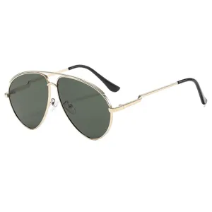 Vintage Metalen Dubbele Brug Aviator Zonnebril Unisex Mode UV400 Bescherming Rijden Outdoor Zonnebril Trend Luxe Brillen