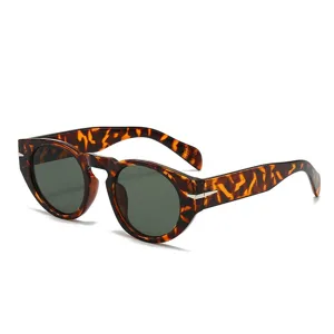 Vintage tortoise shell round sunglasses for men, stylish wide temples UV protection eyewear.