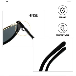 Katzenauge Sonnenbrille Detailansicht mit starkem Scharnier und komfortablem Design.