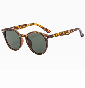 Klassische runde Schildpatt Sonnenbrille Retro Vintage Stil Brille UV400 Schutz.