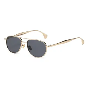 Vintage Metall Doppelsteg Aviator Sonnenbrille Für Damen Herren Mode Polycarbonat Gläser Sonnenschutz Klassische Brille