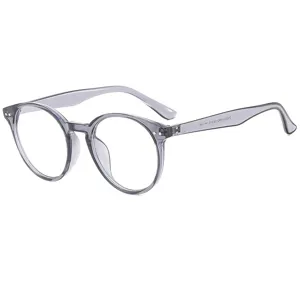 Transparente graue runde Brille im Vintage-Stil, minimalistische Mode für den täglichen Gebrauch.