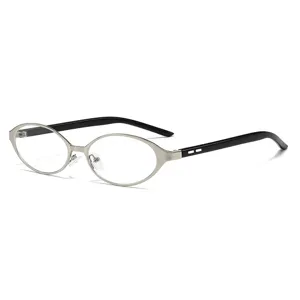 Gafas de sol retro con montura ovalada de metal para mujer, gafas pequeñas de moda para el día a día.