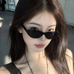 Retro Narrow Cat Eye Sunglasses For Women Y2K Trendy Style UV400 Protection PC Frame Fashionable Outdoor Sun Glasses