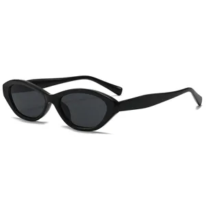 Classic retro black cat-eye sunglasses for women, stylish UV protection vintage eyewear.
