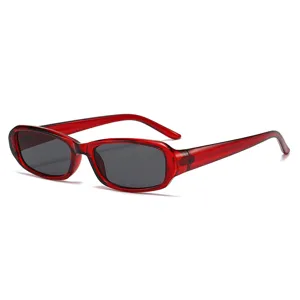 Modische rote transparente Sonnenbrille für Damen und Herren, UV-Schutz Streetstyle.