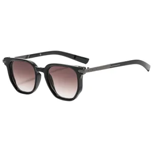 Modische quadratische Sonnenbrille für Herren Damen Metallbügel UV-Schutz Sonnenbrille