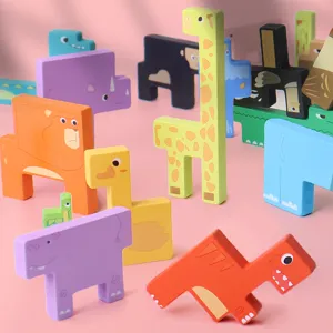 Tavola Puzzle 3D in Legno Animali Veicoli Blocchi Russi Giocattoli Educativi Montessori per Bambini