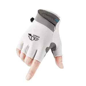 Men's ice silk half finger sun protection gloves for outdoor cycling and driving.