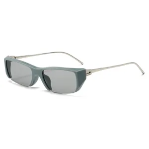 Fashion Semi-Rimless Square Sunglasses Men Women Retro Trendy Metal Frame Sun Glasses UV400 Protection Shades