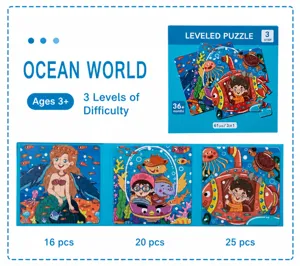 Kids educational puzzle set with marine theme, progressive difficulty for early learning.