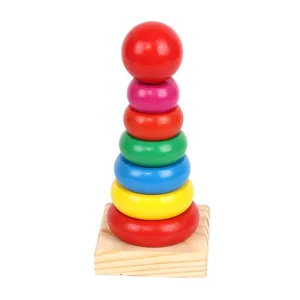Holz Regenbogen Stapelturm Spielzeug für Kinder Früherziehung Farbkreis Lernspiel