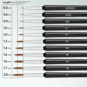 Professionelles Feinliner Pinselset, ultrafeine Marderhaarpinsel für Nagelkunst und Malerei.