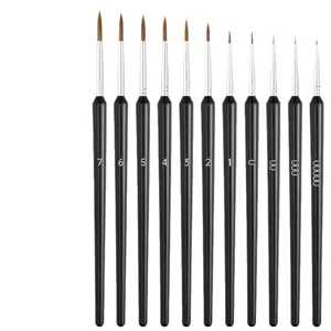 Professionelles Nagelkunst Detail Pinsel Set feine Liner Malstifte mit schwarzem Griff