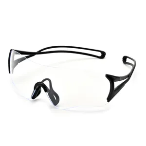 Occhiali da sole sportivi unisex con lente trasparente e montatura nera per ciclismo all aperto.