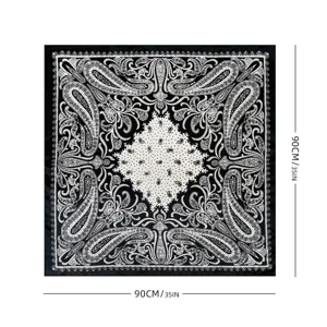 Donne Moda Paisley Stampa Raso Foulard Quadrato Vintage Leggero Sciarpa Scialle Per Protezione Solare All'Aperto