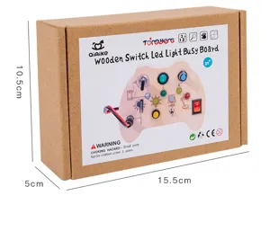 Juguete sensorial de tablero ocupado con interruptor de madera para niños caja de regalo