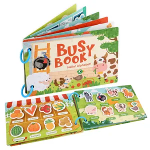 Montessori drukke boek peuter leergoed vroege educatie sticker boek voor jonge kinderen.
